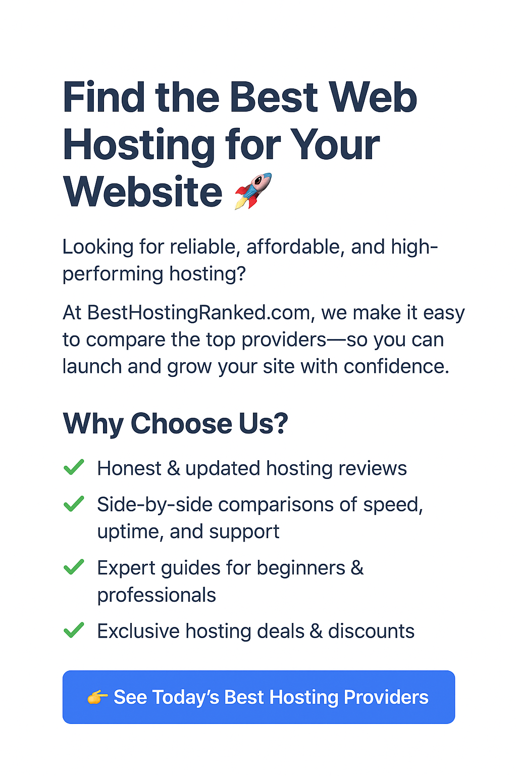 Welcome to BestHostingRanked.com
